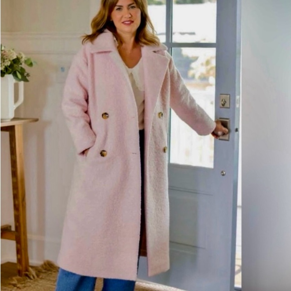 Jillian Harris Joe Fresh Fuzzy Coat with Pockets